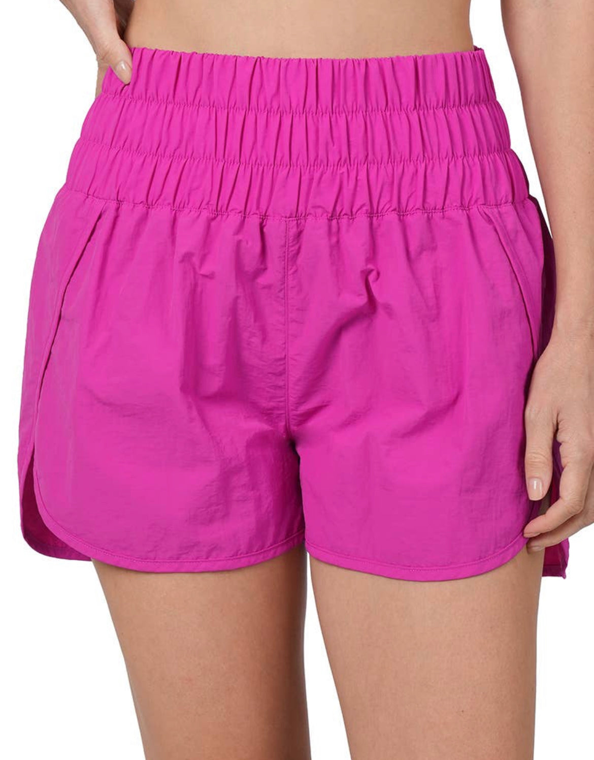 Windbreaker Smocked Running Shorts