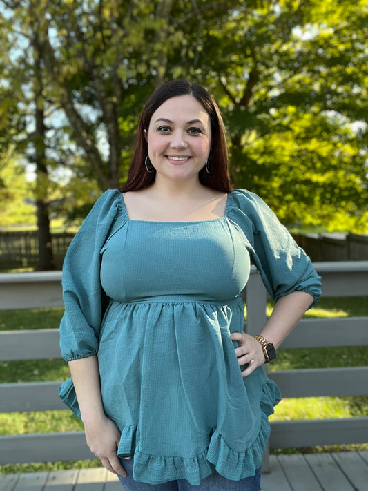 "Greta in Green" Blouse