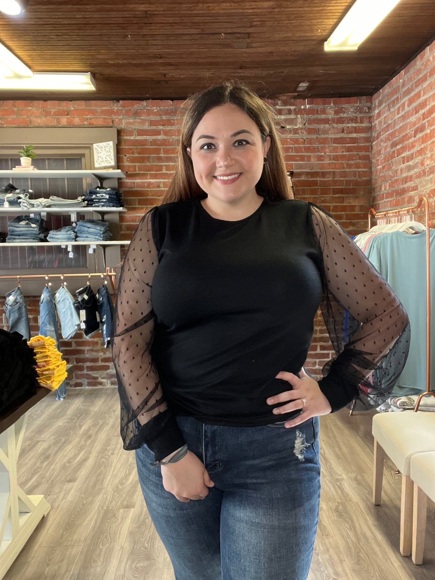 “Lady in Black” Blouse