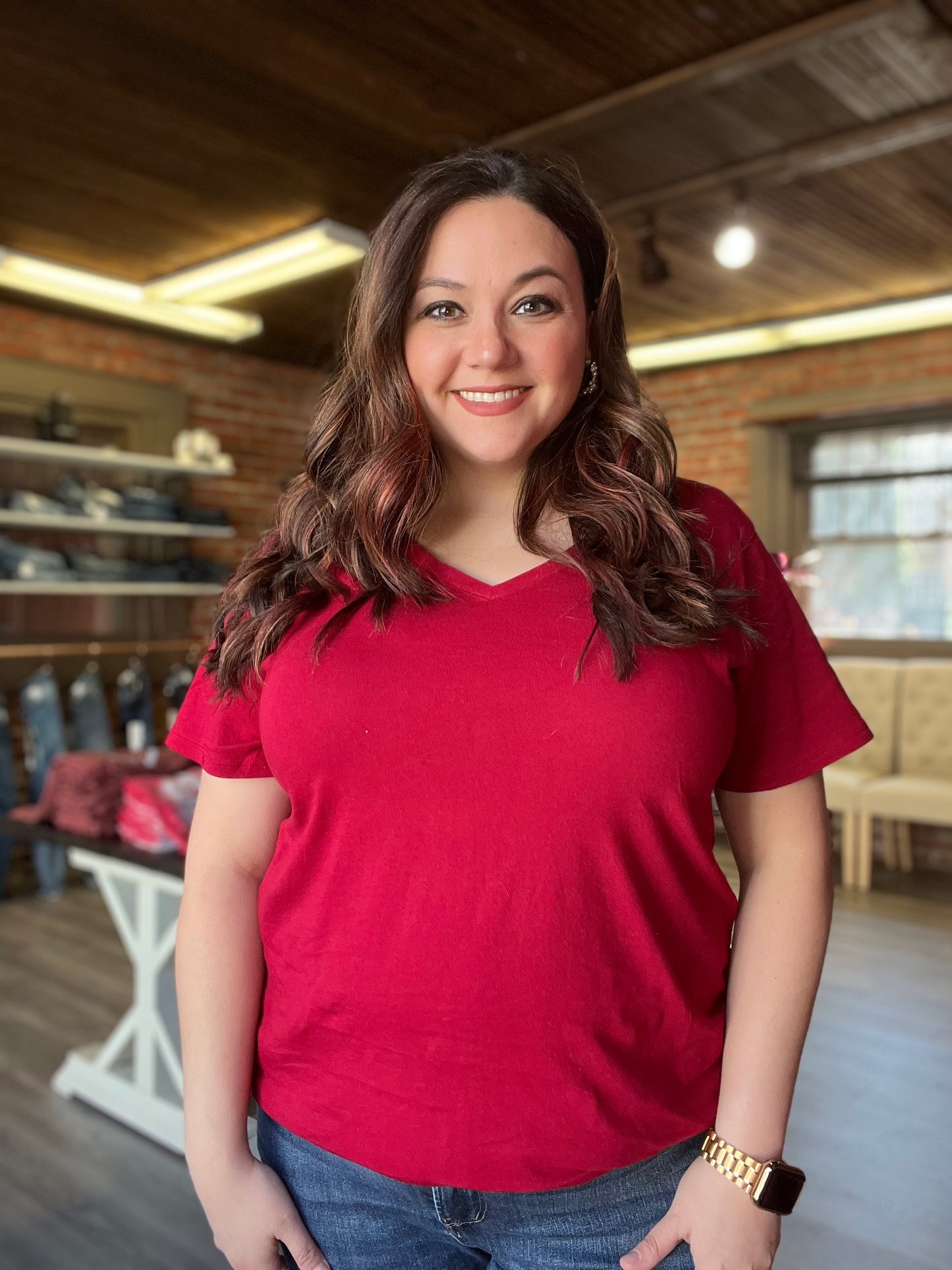 “Okay Karen!” Tee in Burgundy
