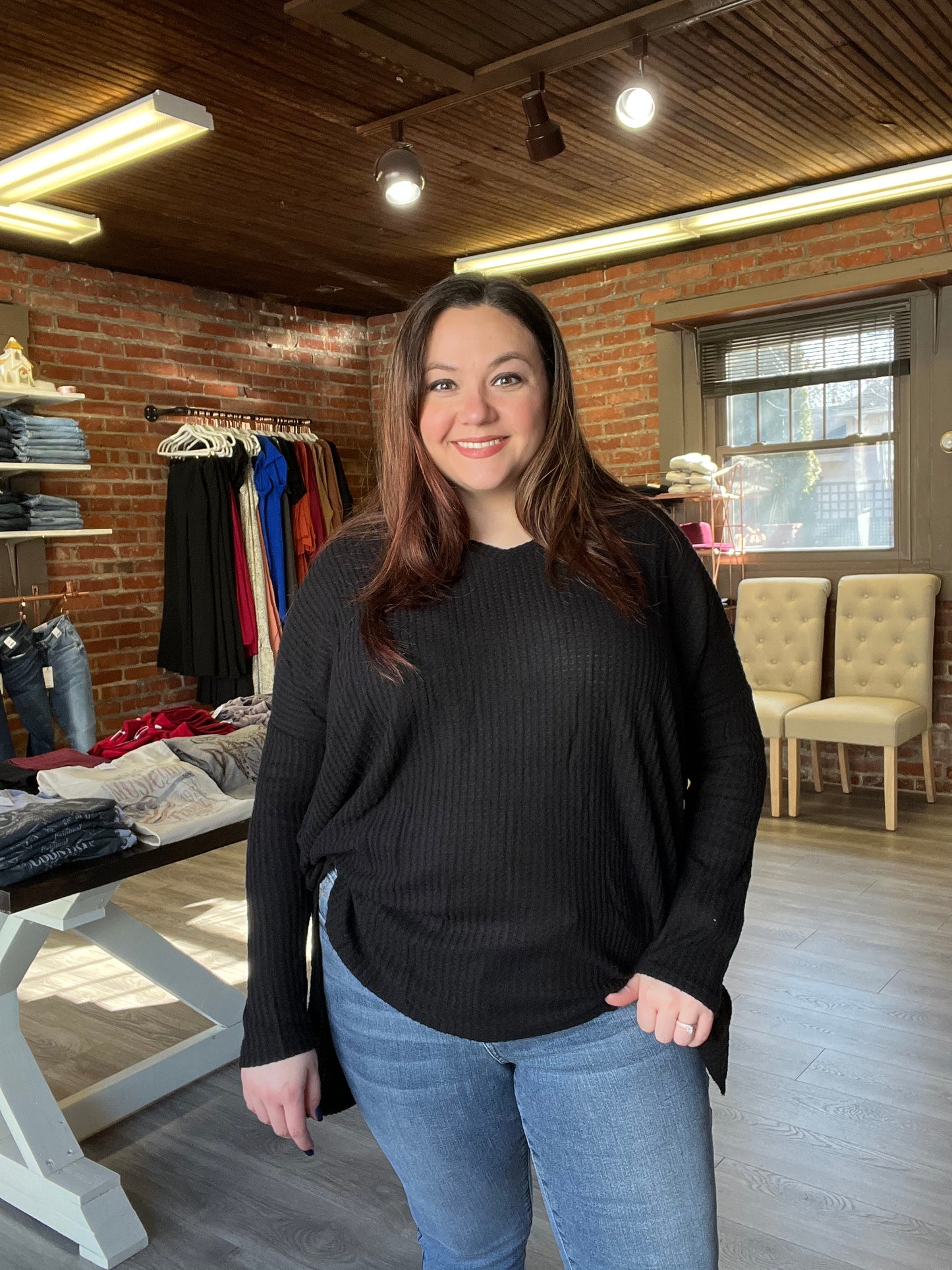 “ Sawyer” Waffle Tunic Top