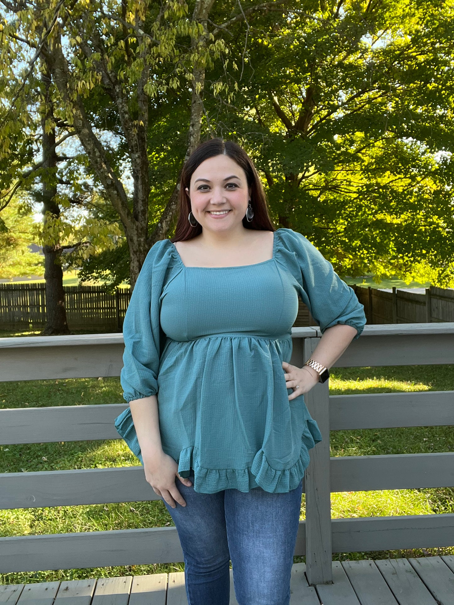 "Greta in Green" Blouse