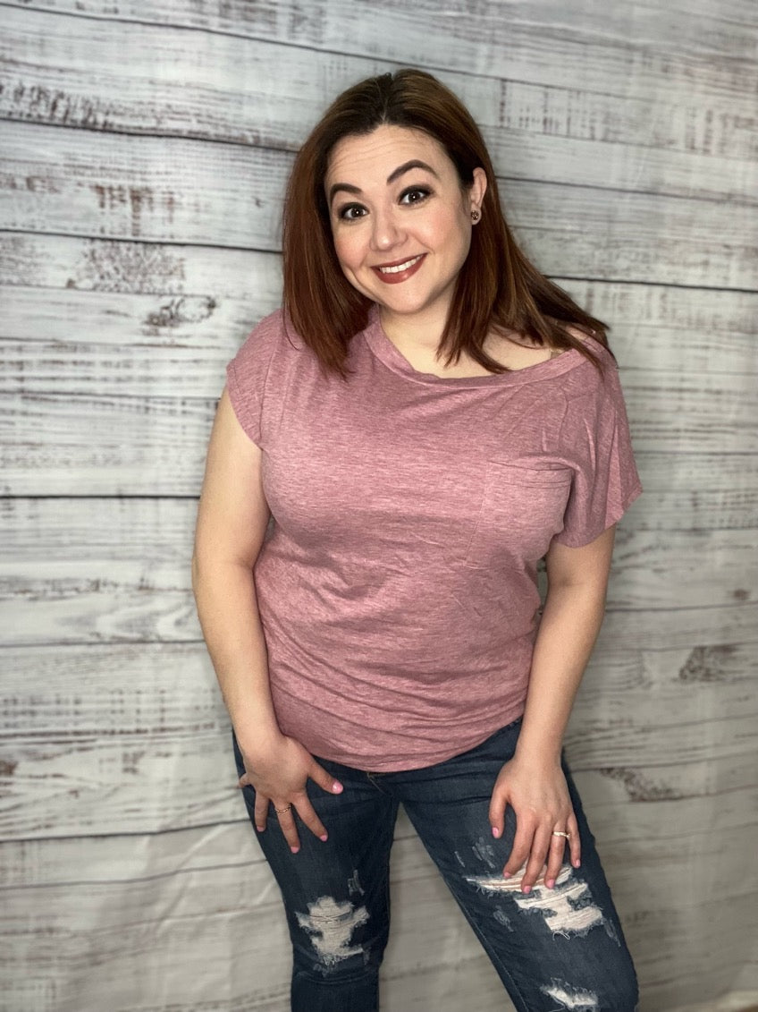 Pocketed Tee with Side Slits