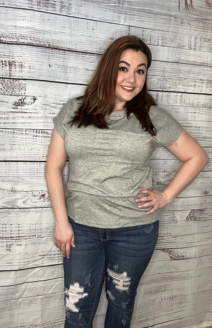 Pocketed Tee with Side Slits