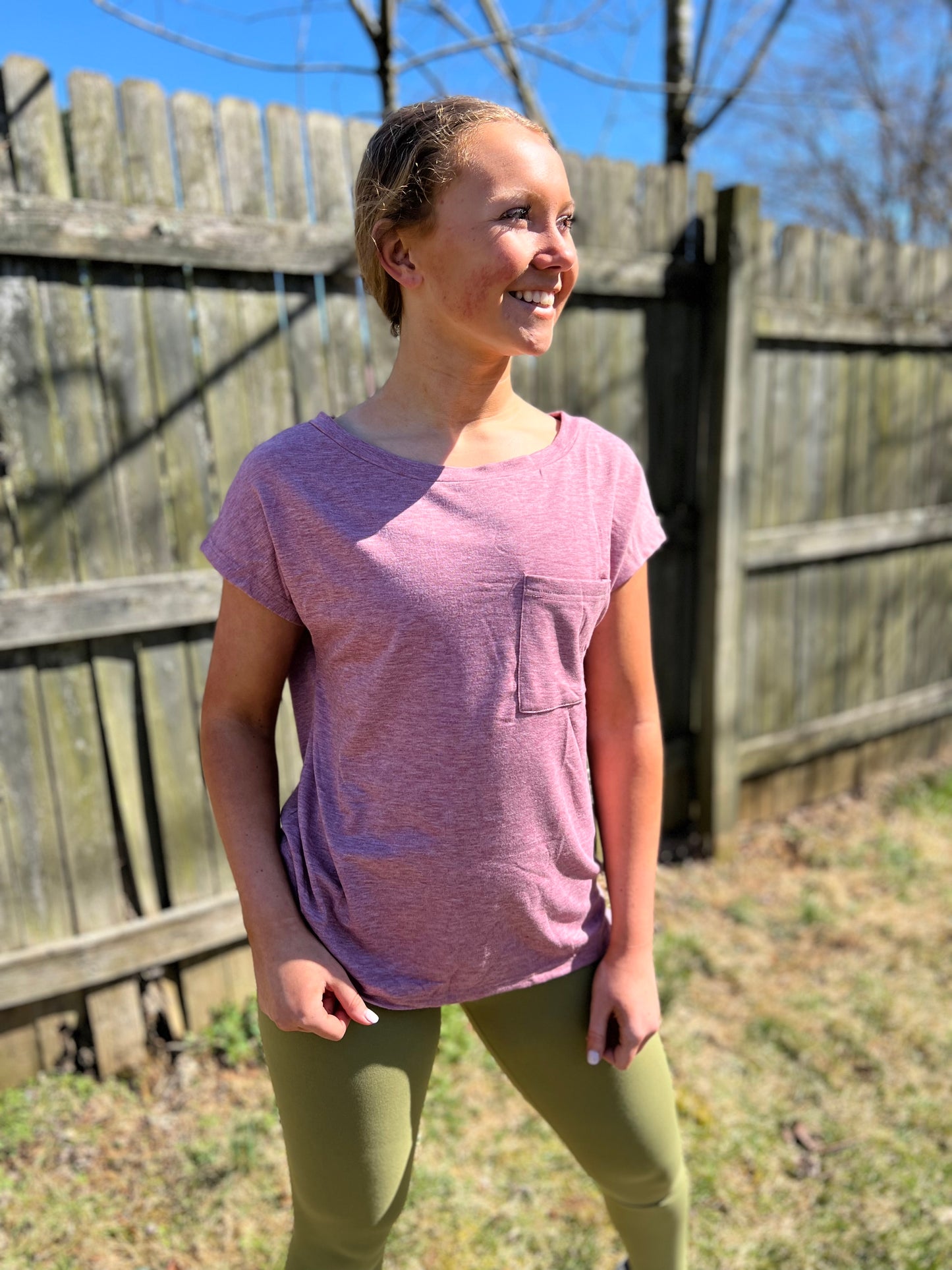 Pocketed Tee with Side Slits