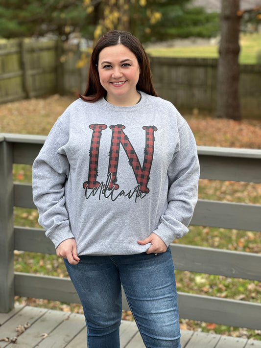 Buffalo Plaid Indiana Sweatshirt
