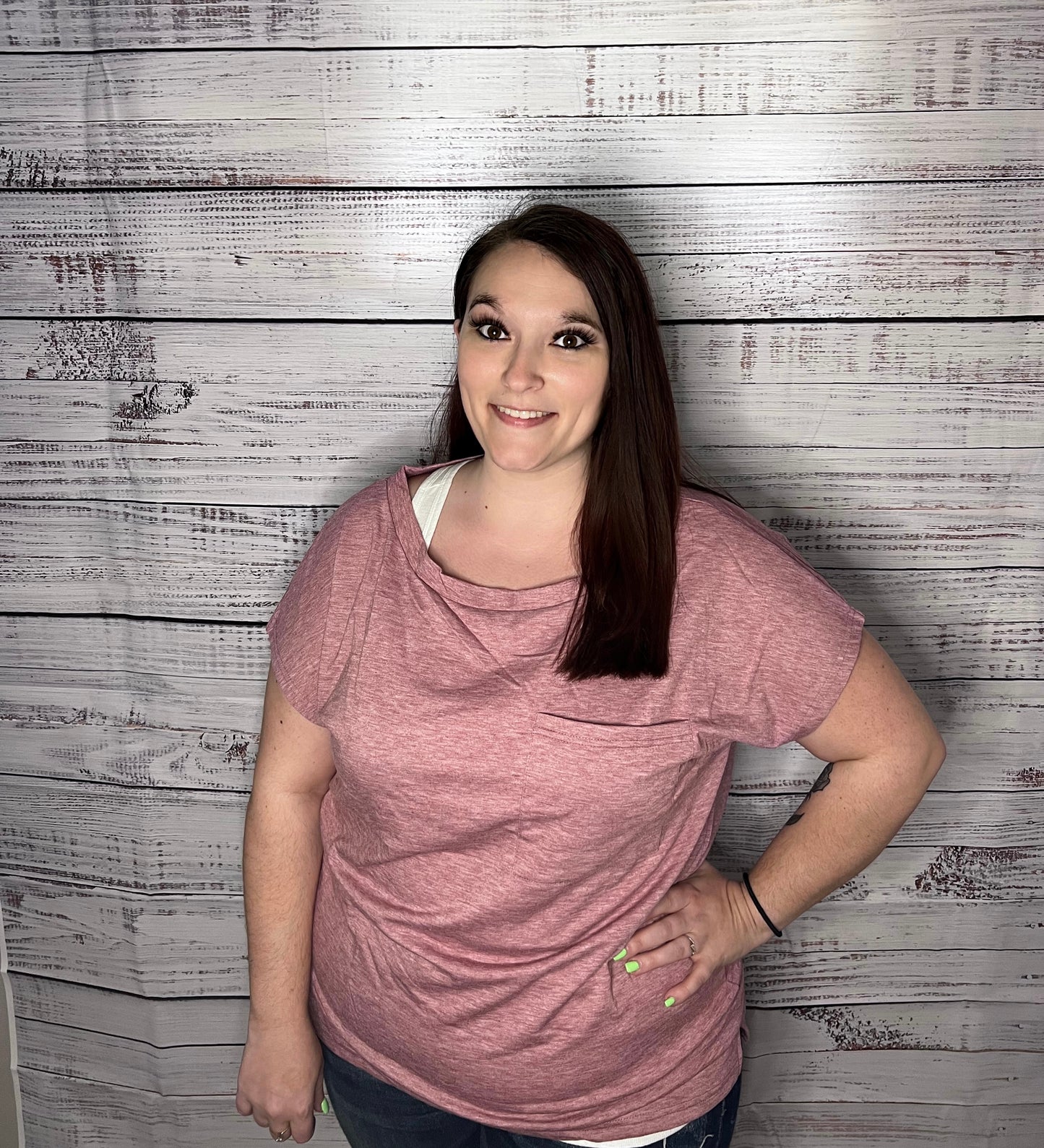 Pocketed Tee with Side Slits