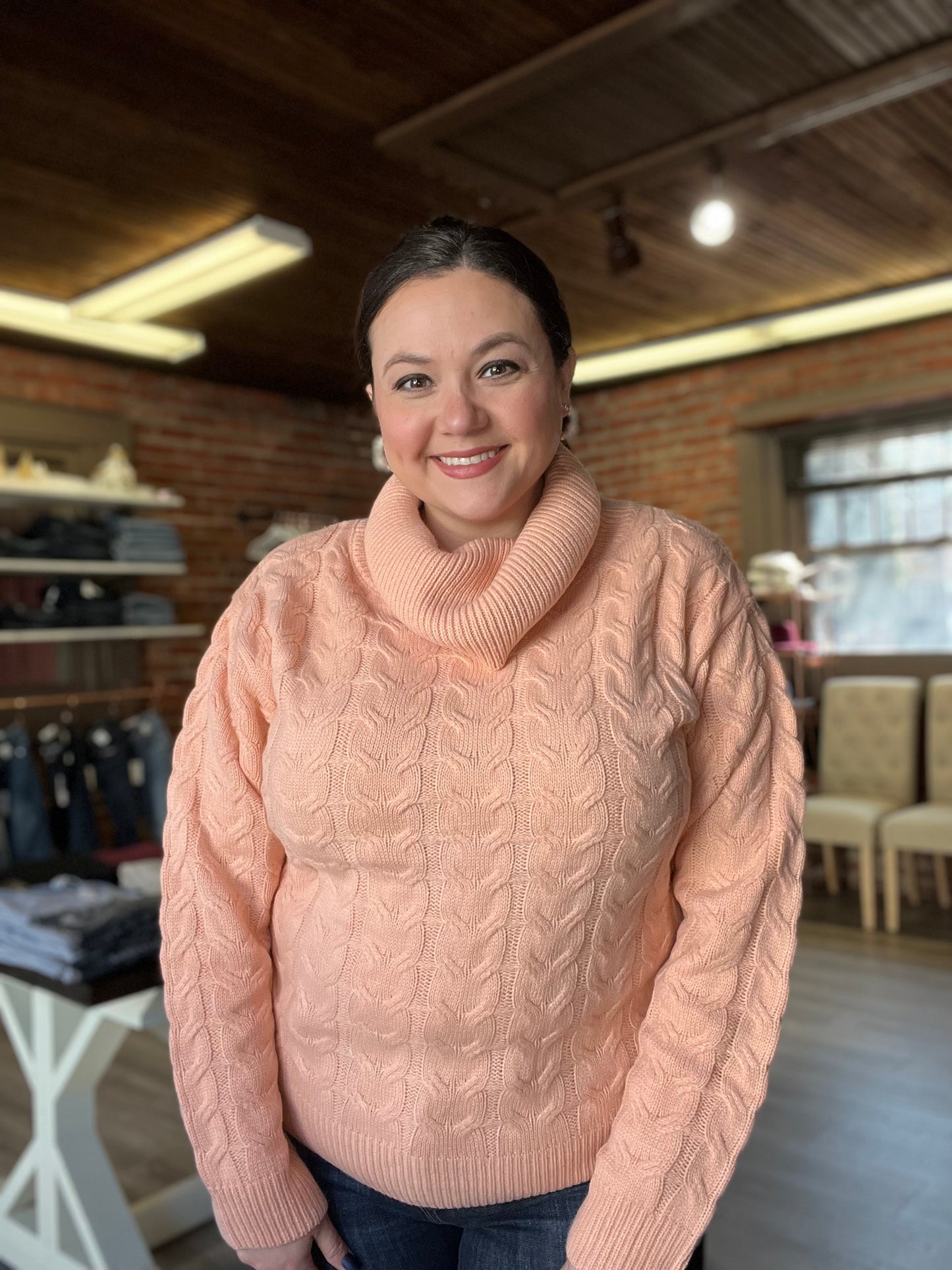 "Peachy, Keen" Turtleneck Sweater