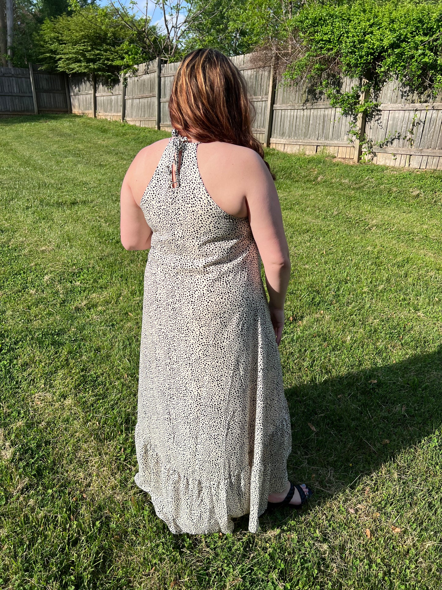 Bohemian Printed High Low Ruffle Maxi Dress