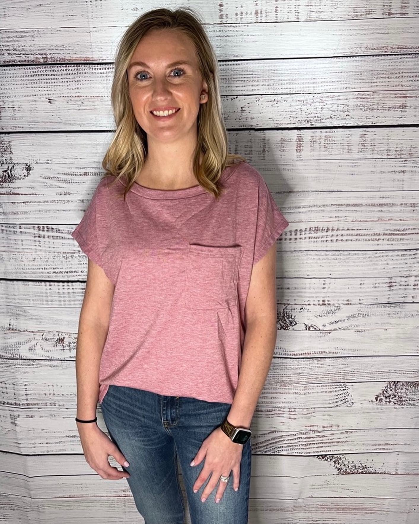 Pocketed Tee with Side Slits