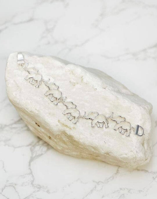 Silver Elephant Magnetic Bracelet