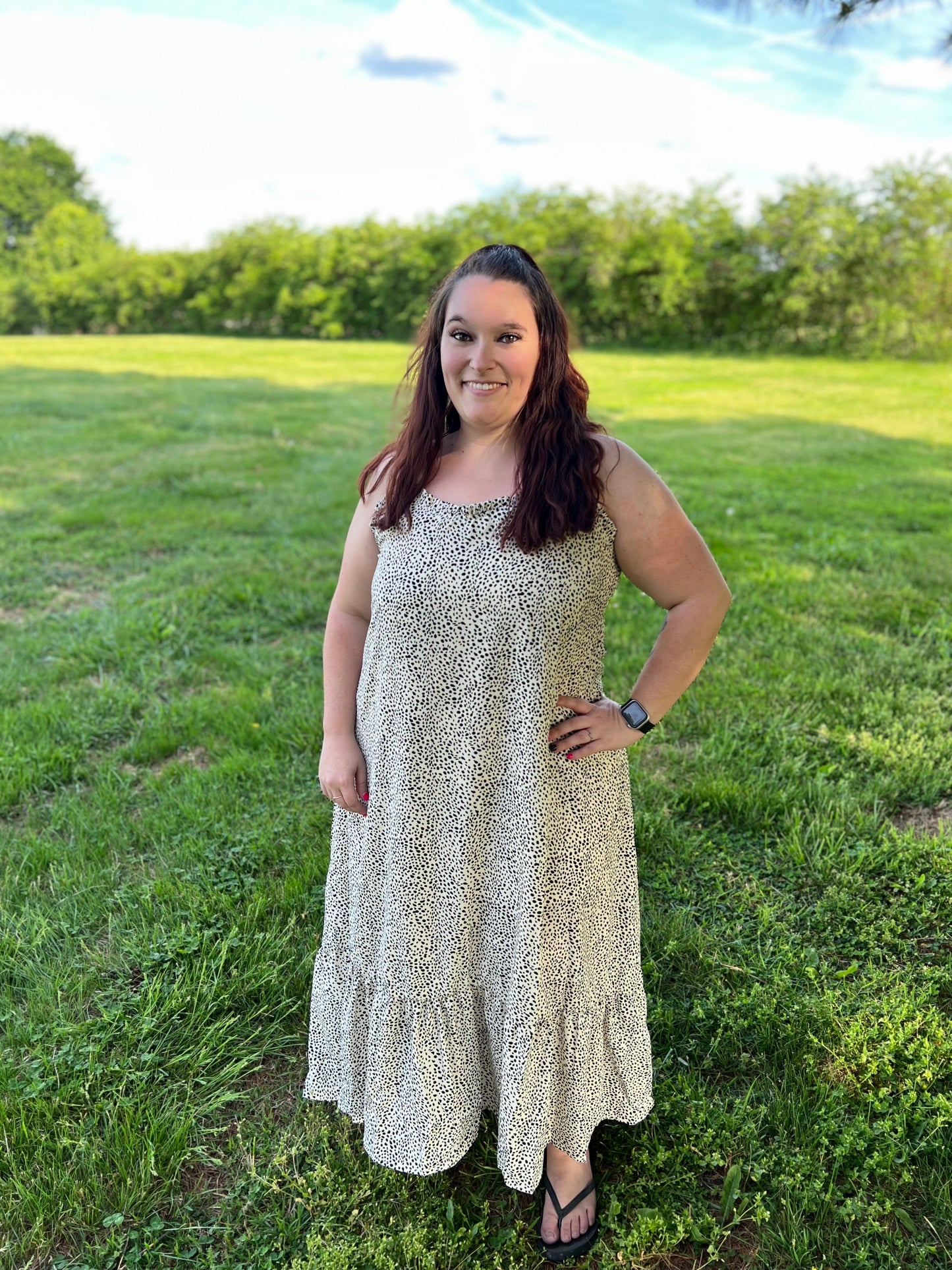 Bohemian Printed High Low Ruffle Maxi Dress