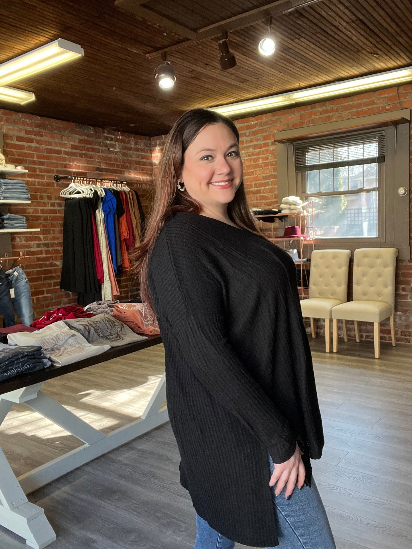 “ Sawyer” Waffle Tunic Top