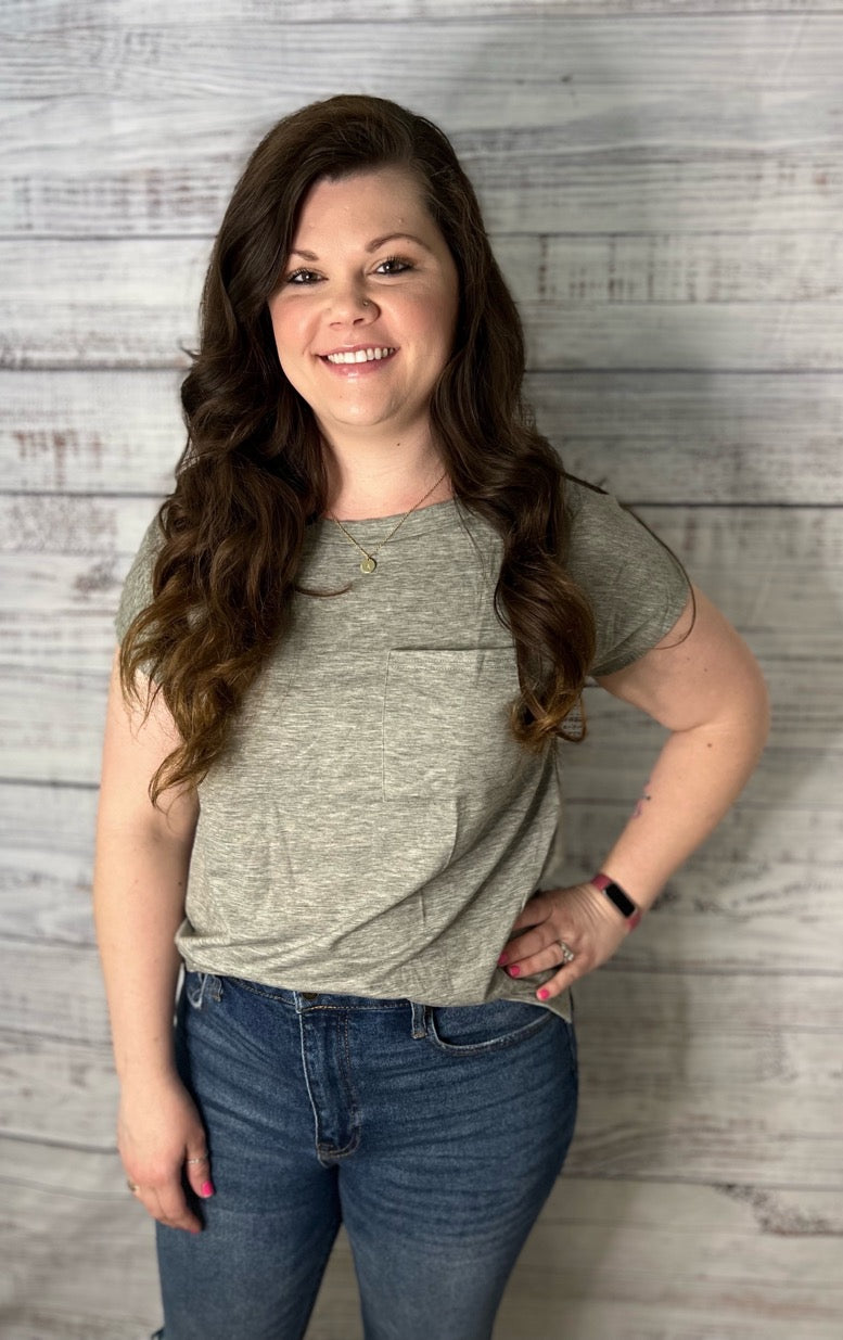 Pocketed Tee with Side Slits