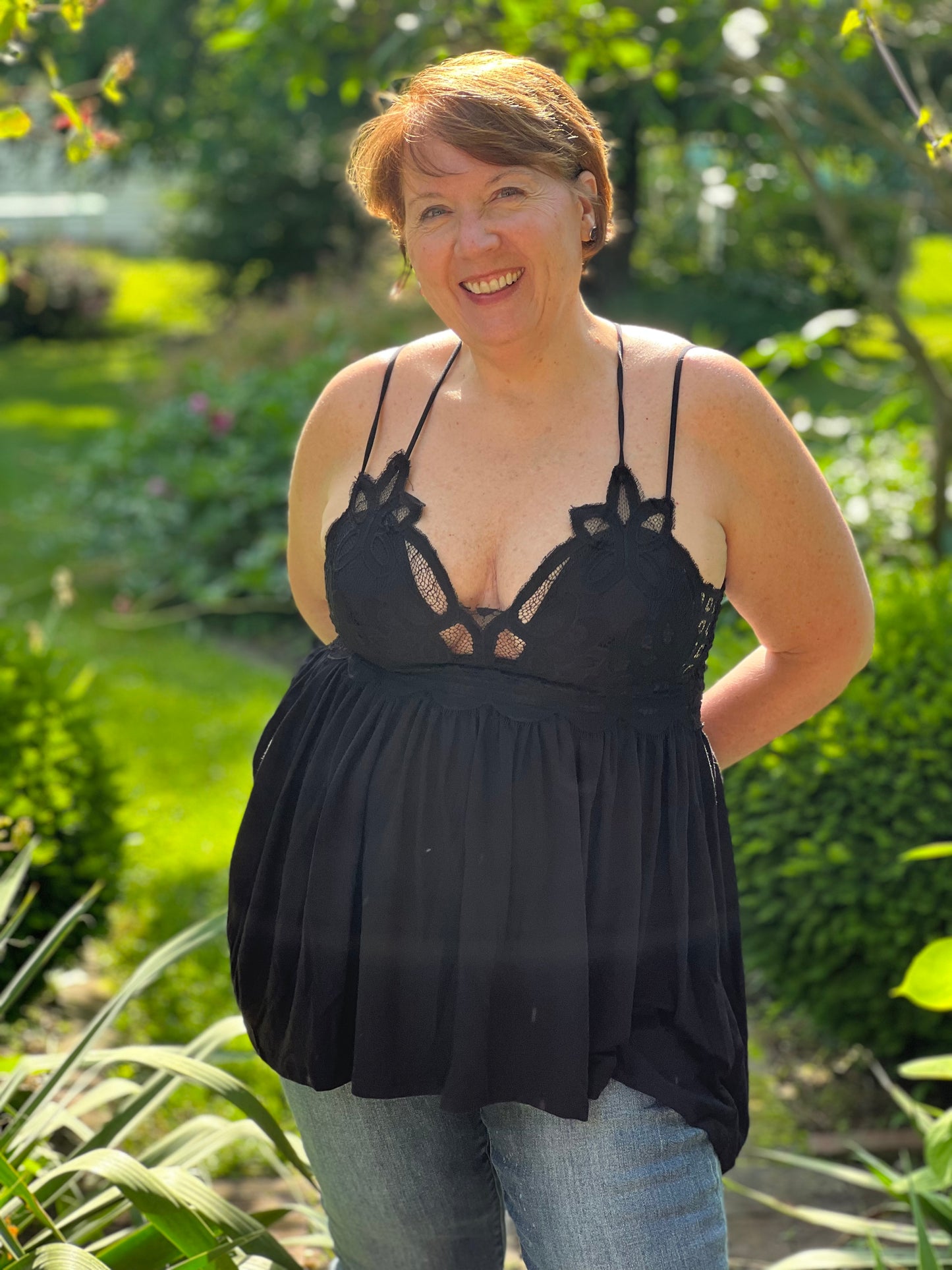Black Crochet Lace Cami