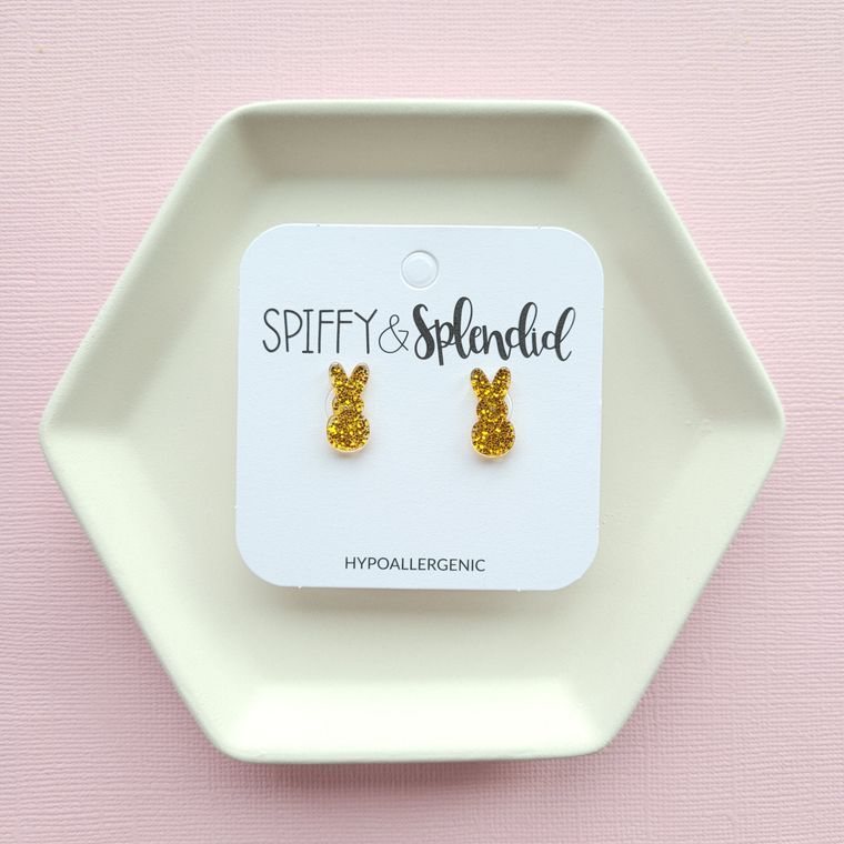 Glitter Bunny Stud