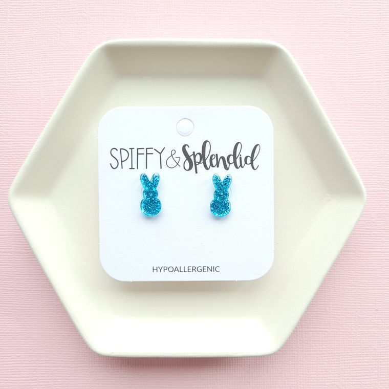 Glitter Bunny Stud