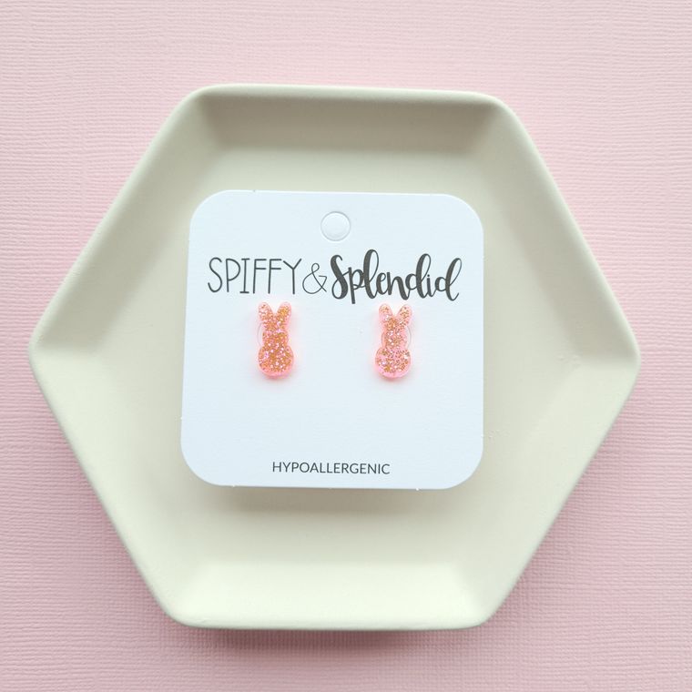 Glitter Bunny Stud