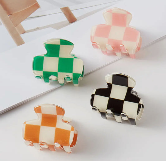 Mini Checkered Claw Clips