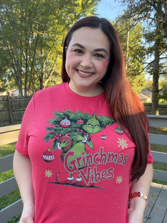 “Christmas Vibes” Grinch Tee