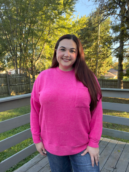 Fuchsia “Oh so soft” Oversized Sweater