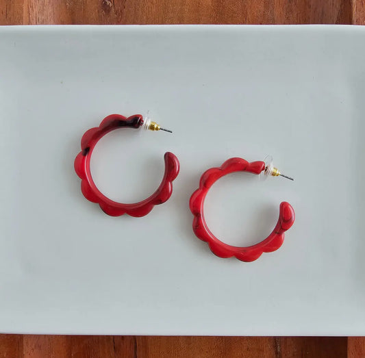 Scarlett Hoops in Crimson Red