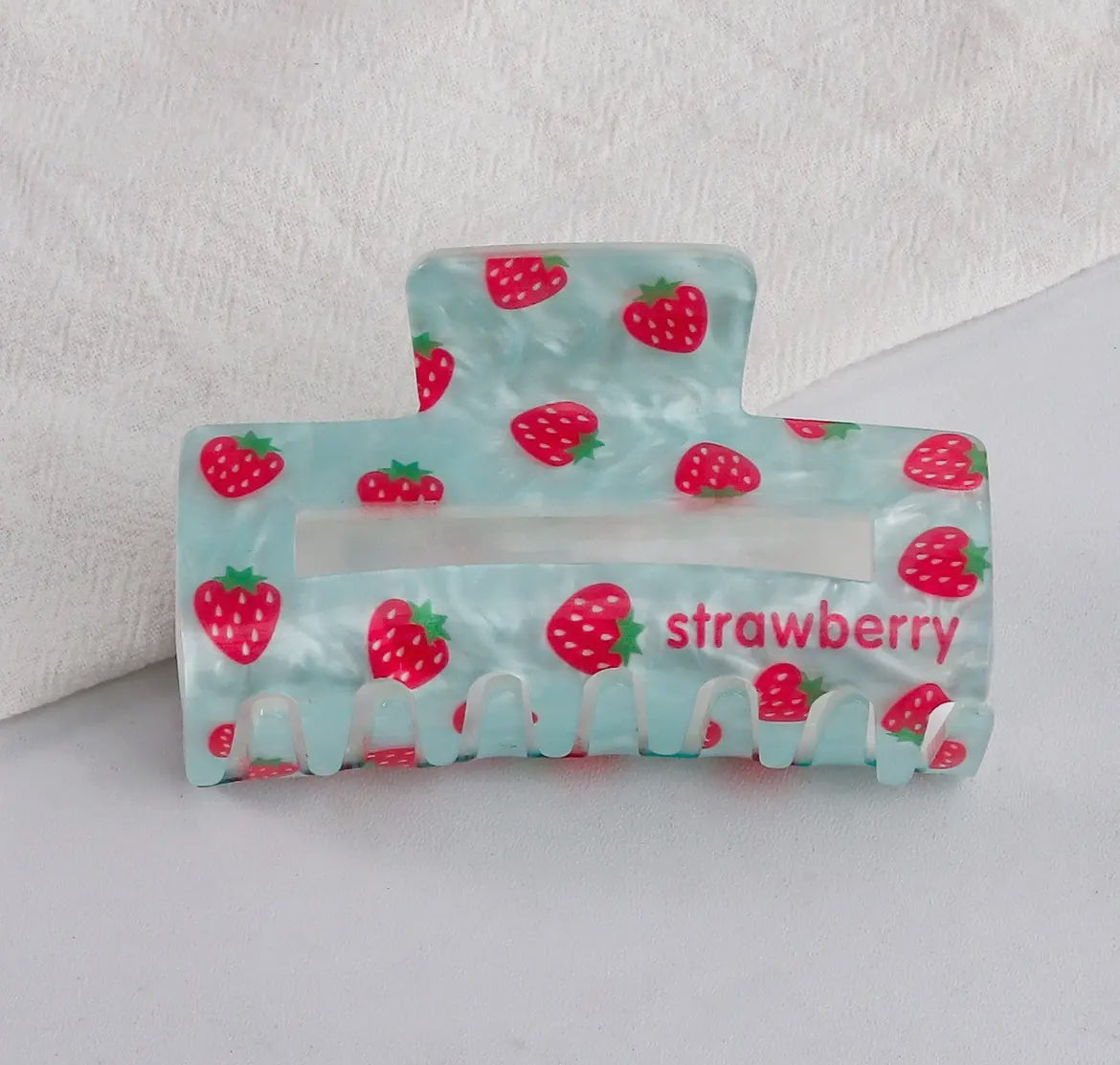 Strawberry Rectangle Claw Clip