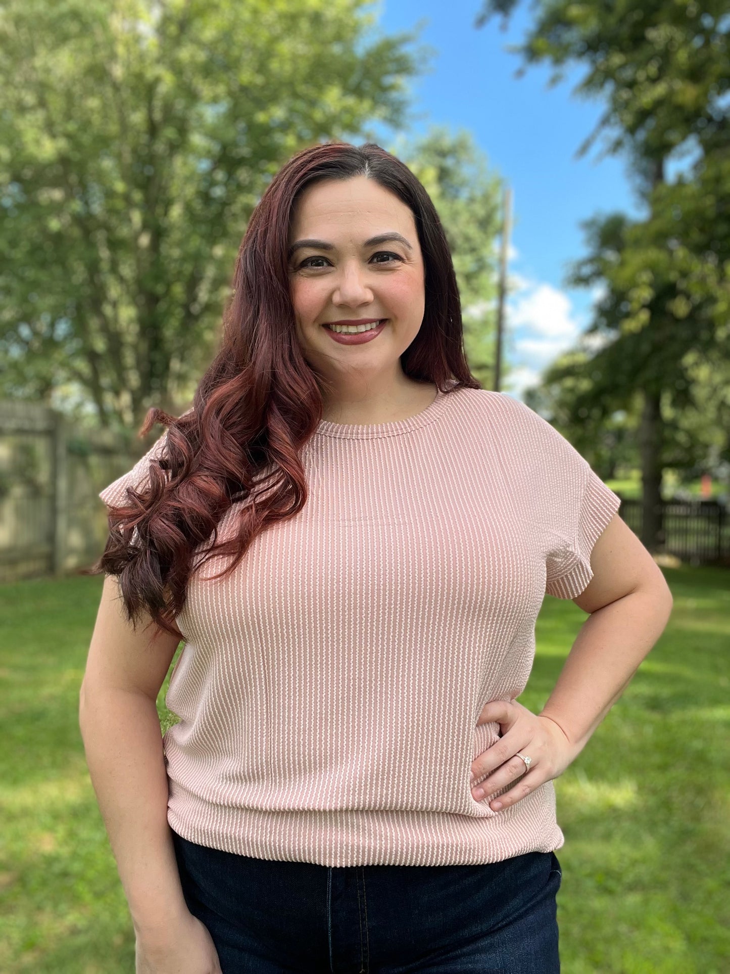 “Sepia Rose”  Ribbed Top