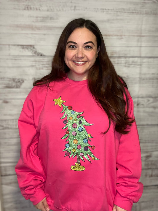 Glitter Tilted Tree Sweatshirt