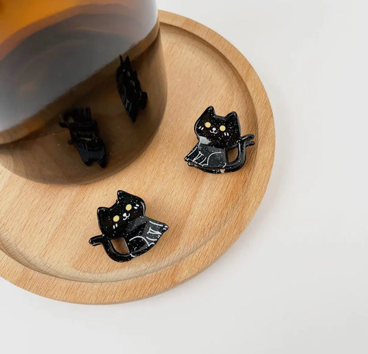 Mini Black Cat Hair Clip