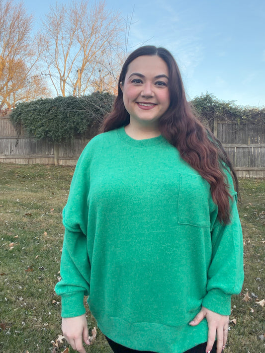 Kelly Green “Oh so soft” Oversized Sweater