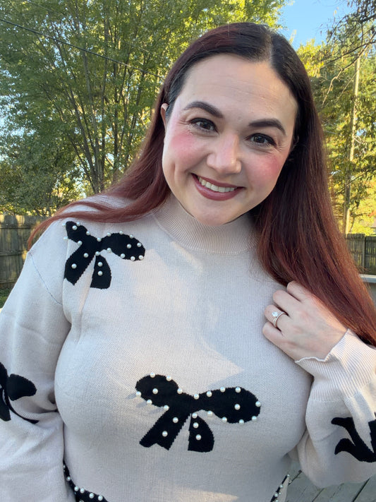 “Ribbons and Pearls” Sweater