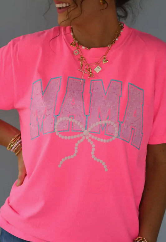 “Mama” Neon Pearl Graphic Tee