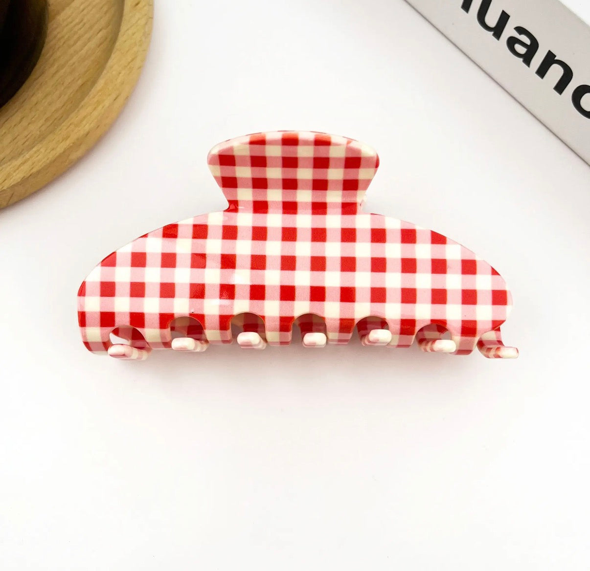 Red Plaid Hair Clip