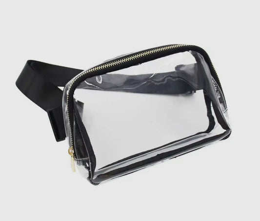 Clear Belt Bag in Black