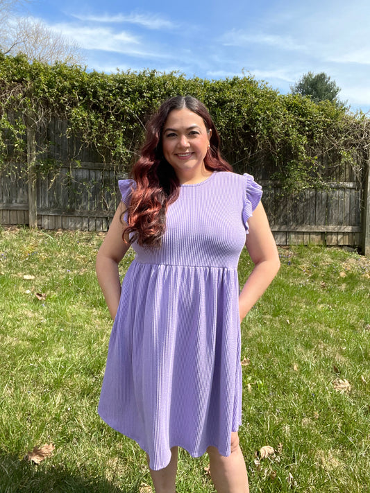 Lavender Babydoll Mini Dress