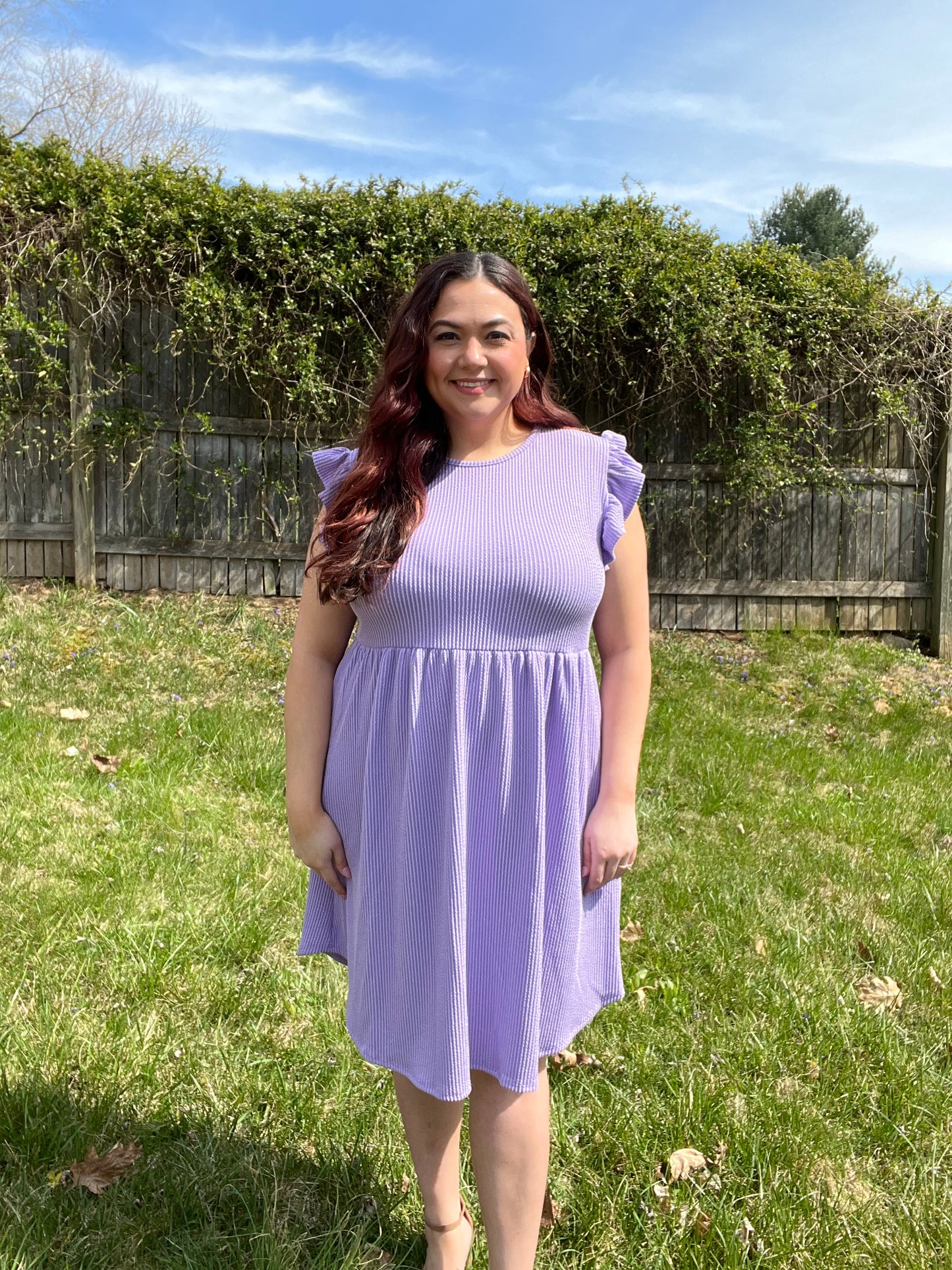 Lavender Babydoll Mini Dress