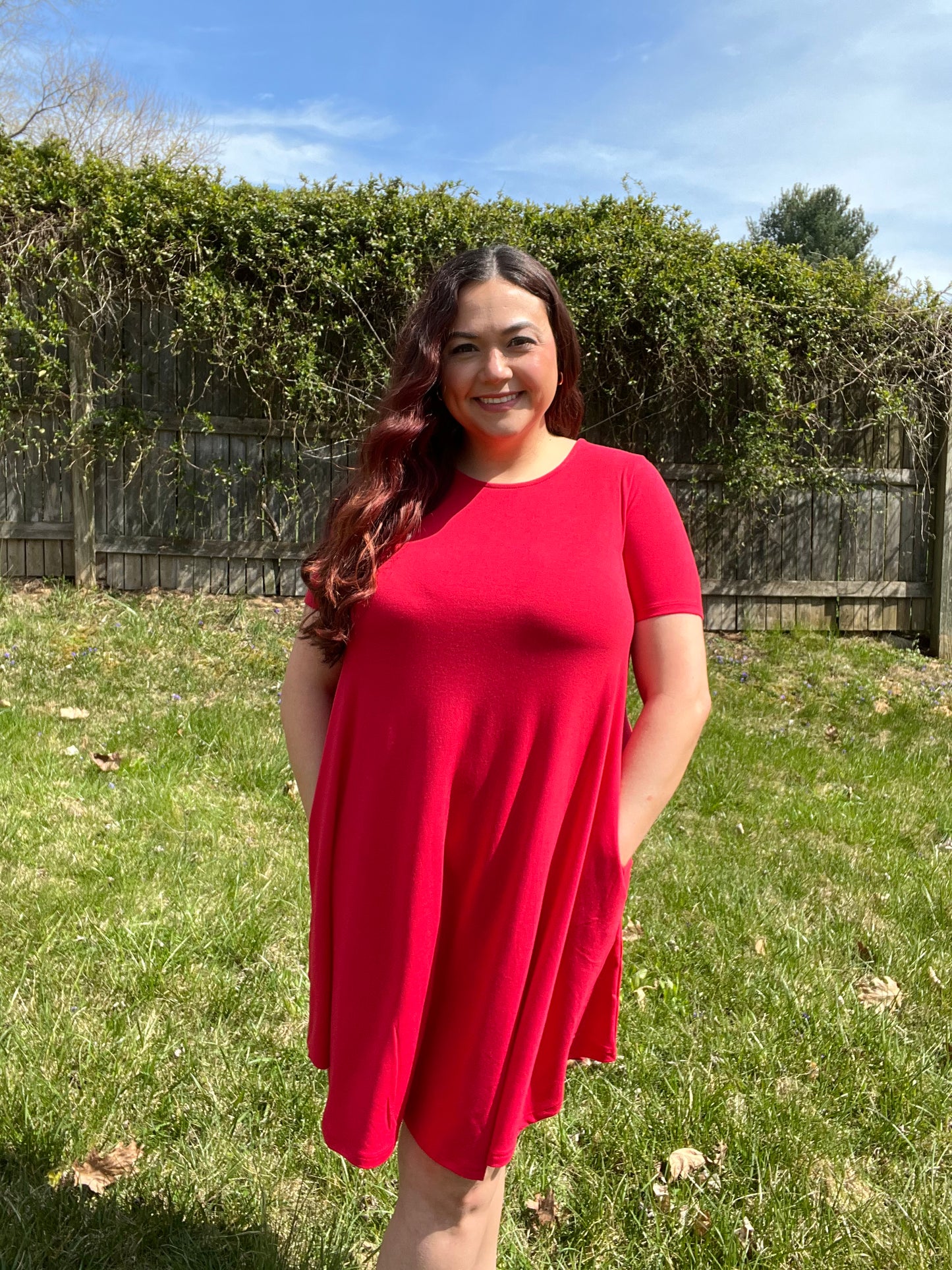 Ruby Red Shirt Dress