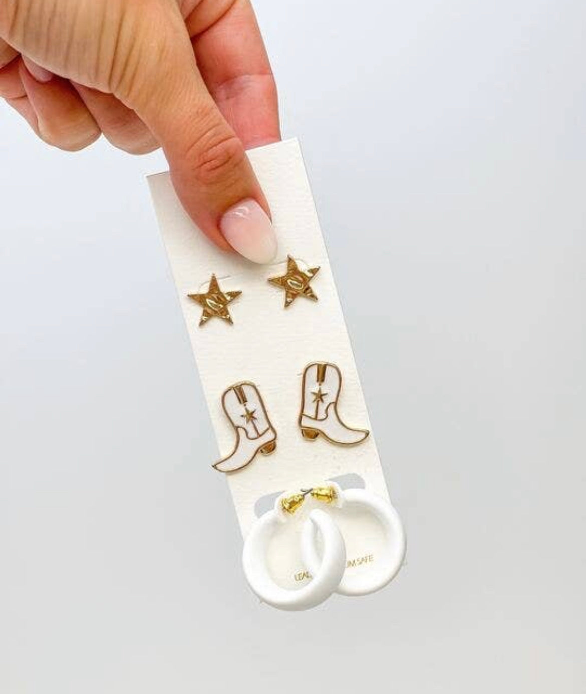 Cowboy Boots Enamel Earring Set