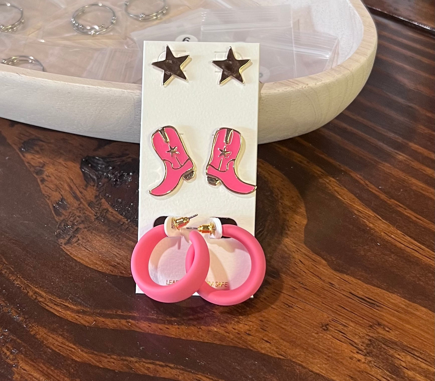 Cowboy Boots Enamel Earring Set