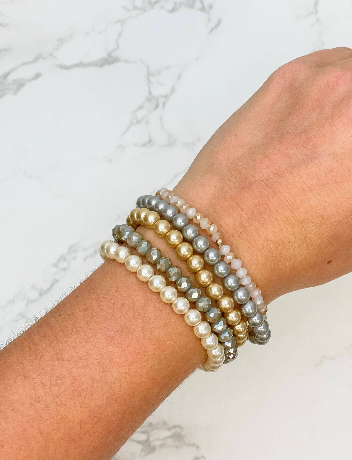 Pearl Stretch Bracelet Set