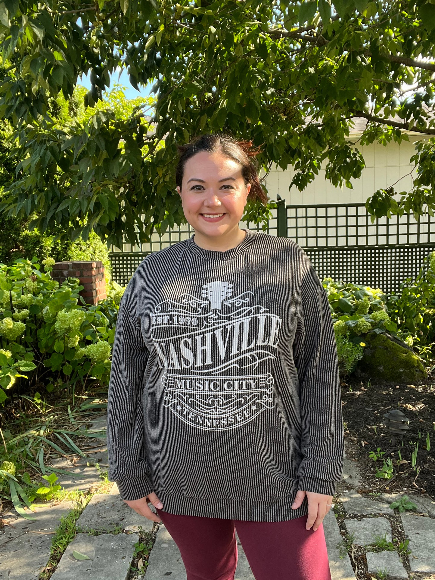 Black Nashville Corded Sweatshirt